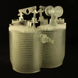 3D print of a mock le rhone cylinder. A set of 3 were created and placed at the bottom of a modern engine.
